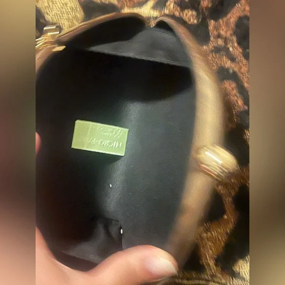 RAMLA Marrakech Gold/Brown Acrylic Marbled Acrylic Designer Clutch - Picture 8 of 16